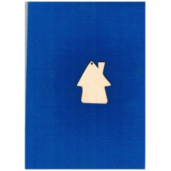 SKLEJKA #3mm Domek, chatka 7,5x6cm ,  z otworem , zawieszka